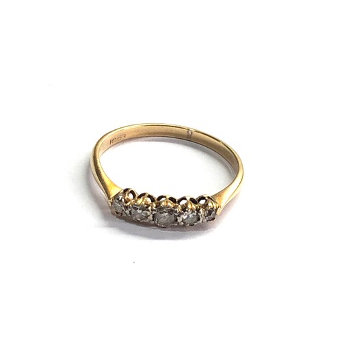 74 - Antique 18ct gold 5 stone diamond ring weight 1.8g