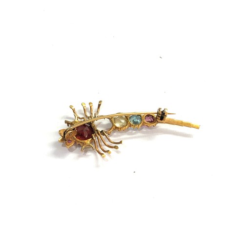 89 - 14ct gold stone set scorpion brooch weight 4.2g xrt tested as 14ct gold missing stone