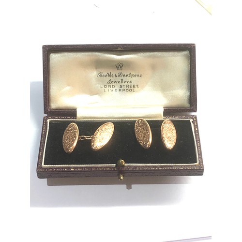 104 - Antique 9ct gold cufflinks weight 3.8g