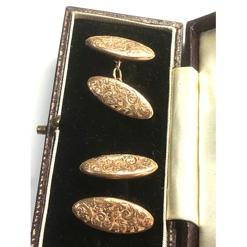 104 - Antique 9ct gold cufflinks weight 3.8g