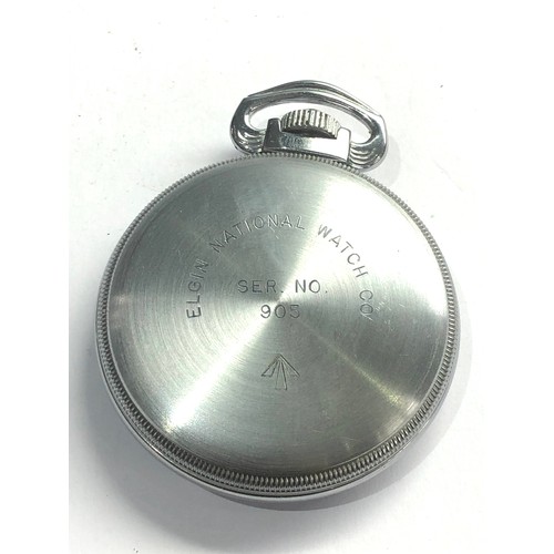 478 - Fine boxed Elgin National watch Co military B.W.Raymond pocket watch in very good working condition ... 