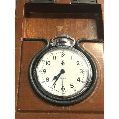 478 - Fine boxed Elgin National watch Co military B.W.Raymond pocket watch in very good working condition ... 