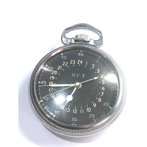 480 - Rare Hamilton pocket watch G.C.T Military 24-Hour Display 4992B 22 jewel Hamilton watch Co the watch... 