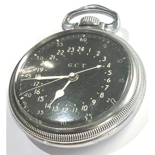 480 - Rare Hamilton pocket watch G.C.T Military 24-Hour Display 4992B 22 jewel Hamilton watch Co the watch... 