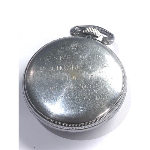 480 - Rare Hamilton pocket watch G.C.T Military 24-Hour Display 4992B 22 jewel Hamilton watch Co the watch... 