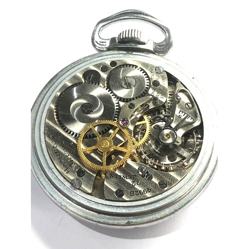 480 - Rare Hamilton pocket watch G.C.T Military 24-Hour Display 4992B 22 jewel Hamilton watch Co the watch... 