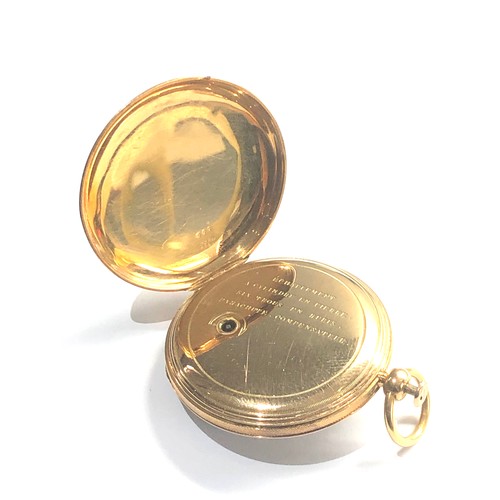 481 - Fine Antique 18ct gold silver dial quarter repeating pocket watch case measures approx 52mm dia weig... 