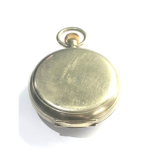 482 - Omega 8 day goliath pocket watch nickel case measures approx 70mm dia in good working condition no w... 