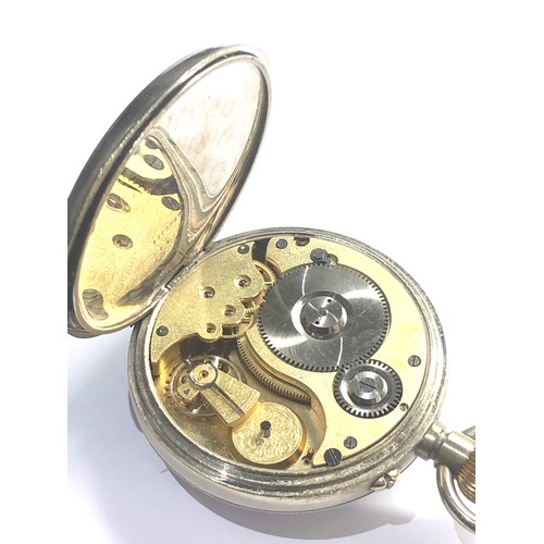 482 - Omega 8 day goliath pocket watch nickel case measures approx 70mm dia in good working condition no w... 