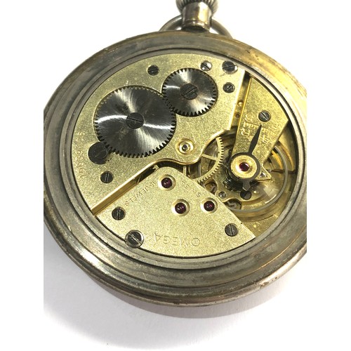 484 - Military Omega GSTP Pocket Watch in working order no warranty given