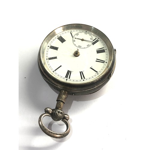 485 - Antique silver cased repeater pocket watch large diamond end stone by Jn Cording London the watch is... 