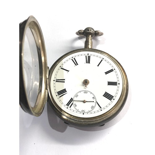 485 - Antique silver cased repeater pocket watch large diamond end stone by Jn Cording London the watch is... 