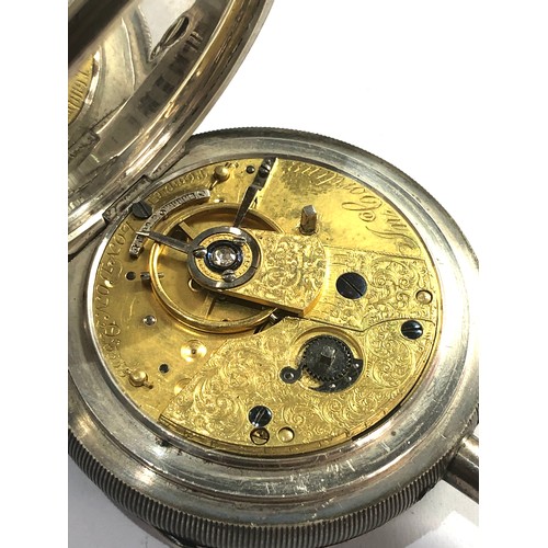 485 - Antique silver cased repeater pocket watch large diamond end stone by Jn Cording London the watch is... 