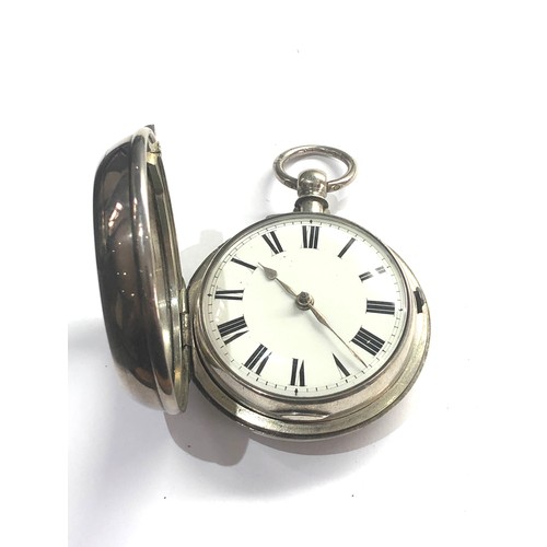 487 - Fine antique silver pair case fusee verge pocket watch by Waterhouse ticehurst good clean working or... 