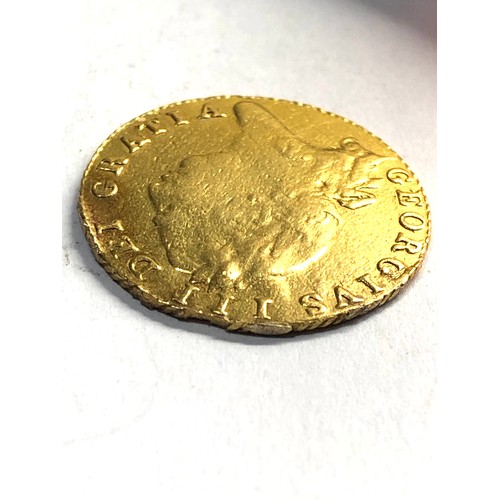 510 - Rare George lll Gold half Guinea. Dated 1801 weight 4.2g grade as shown