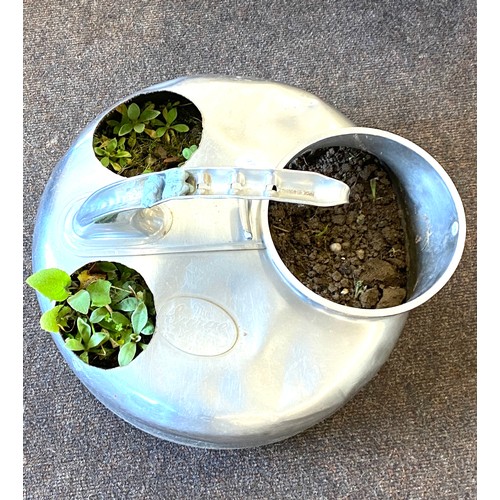 249 - Converted milking pot, now with drill holes, ideal plant pot, The Surge Melotte