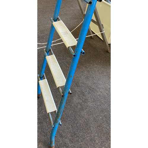 321 - Pair wooden ladders and a pair of metal ladders