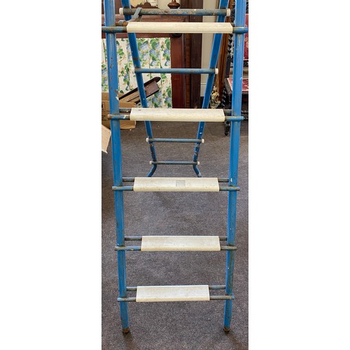 321 - Pair wooden ladders and a pair of metal ladders