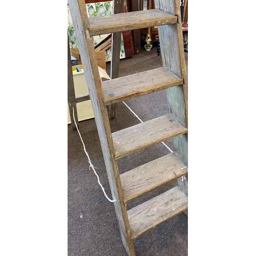 321 - Pair wooden ladders and a pair of metal ladders