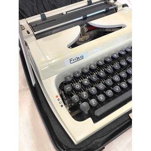 259 - Vintage Erika typewriter with case, untested