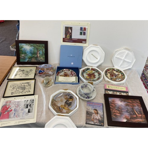 265 - Large selection of items to include Donald E Green prints, collectors plates, china , first day cove... 