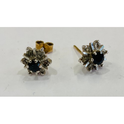 683 - Pair ladies gold and diamond earrings