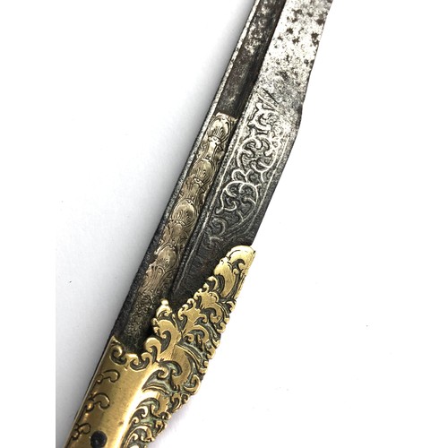 547 - Antique  PIA KETTA  blade partly sheathed in silver embossed with scrolls and overlaid at the forte ... 