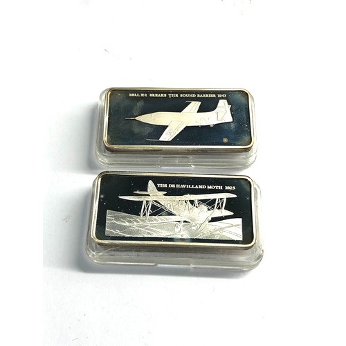 513 - 2 Solid silver milestones of manned flight ingots each 31.6g