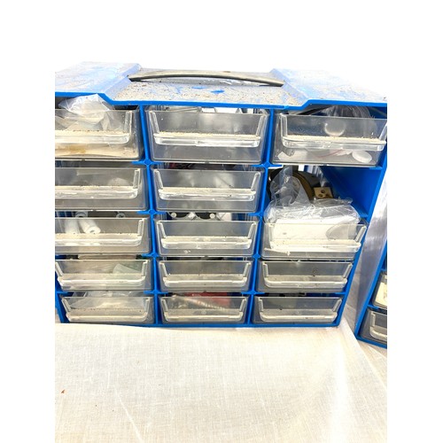 40 - Selection of plastic multi drawers with contents