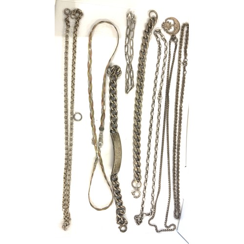 685 - Selection silver chains, all hallmarked, approximate weight 114.9g