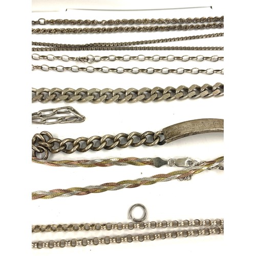 685 - Selection silver chains, all hallmarked, approximate weight 114.9g