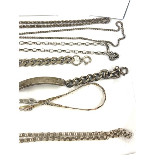 685 - Selection silver chains, all hallmarked, approximate weight 114.9g