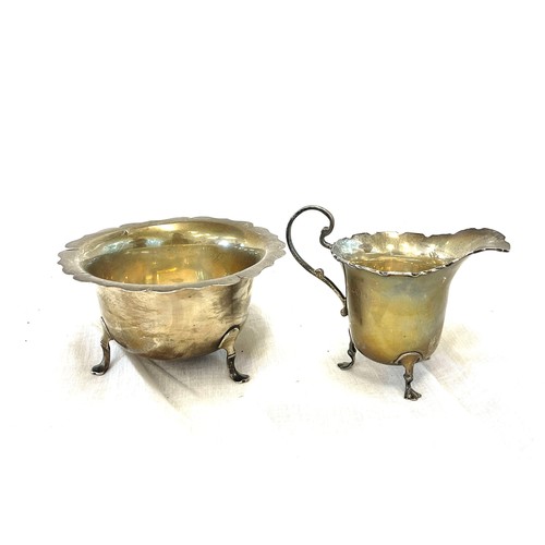 657 - Silver sugar and milk bowl/jug, approximate weight 108g