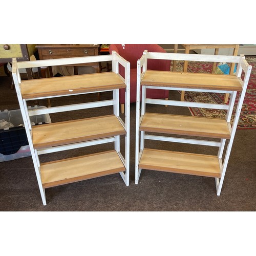 262 - Pair painted folding bookcases, Height 36 inches, Width 24 inches Depth 11.5 inches