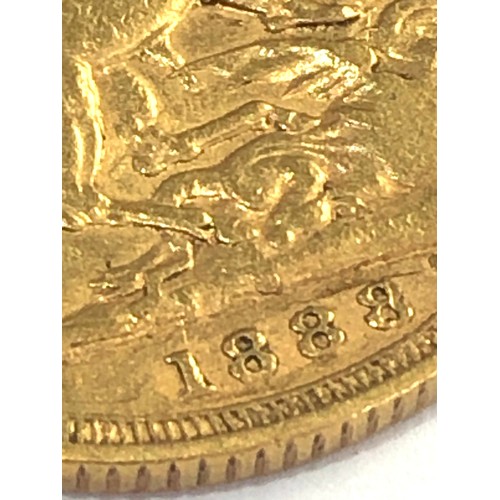 515 - Victorian 1888  Jubilee Head Sovereign looks like part of S above date please see images