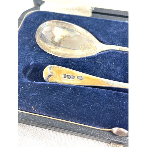 687 - 2 antique cased silver hallmarked spoon sets