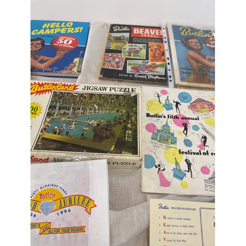 73 - Selection vintage Butlins books, magazines including jigsaw puzzle