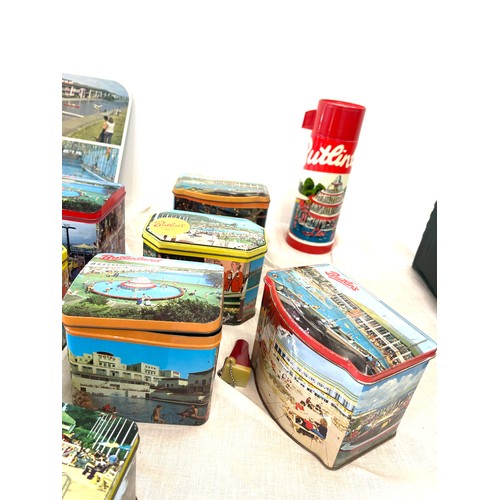 98 - Selection vintage Butlins advertising tins, tray, flask, stanhope