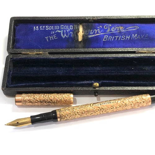 563 - Antique gold plated 14ct gold nib the wyvern pen