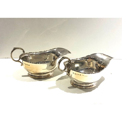 3 - Pair of silver gravy boats weight 247g