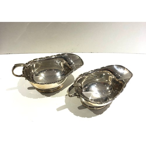 3 - Pair of silver gravy boats weight 247g