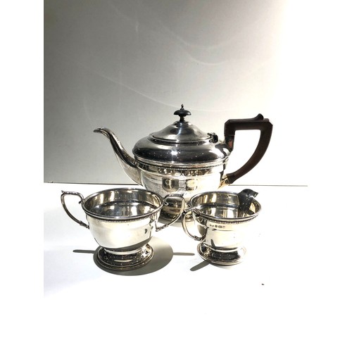 8 - 3 piece silver tea service weight 612g