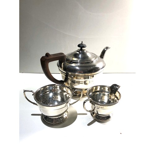 8 - 3 piece silver tea service weight 612g