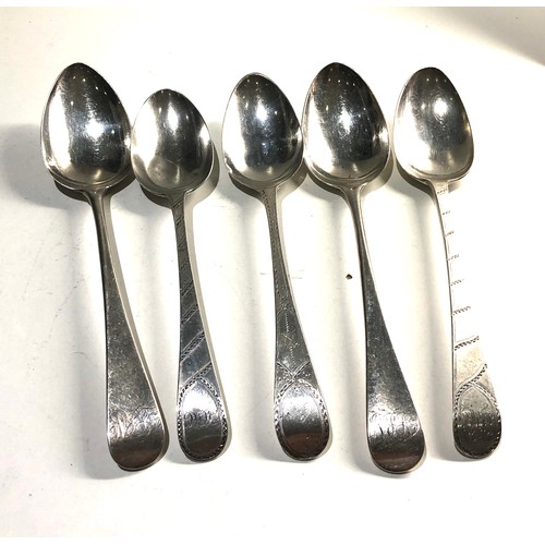 14 - 5 Georgian silver table spoons weight 276g