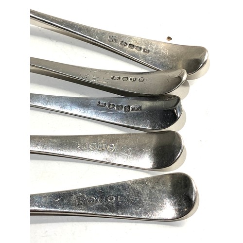 14 - 5 Georgian silver table spoons weight 276g