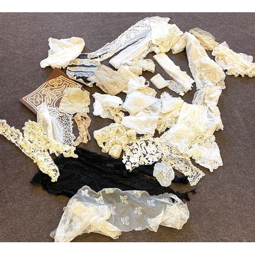 284 - Large selection antique lace pieces