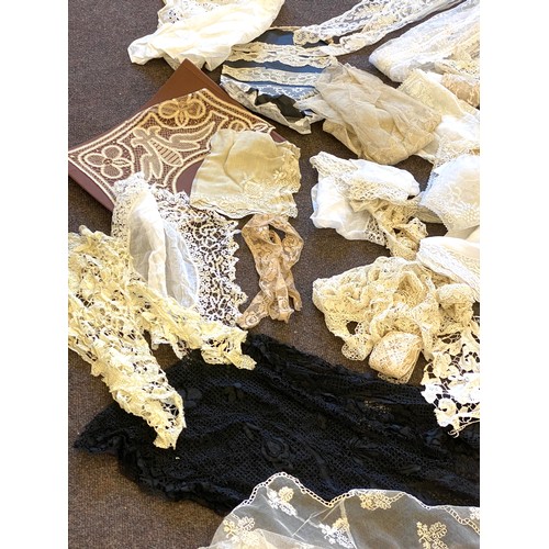 284 - Large selection antique lace pieces