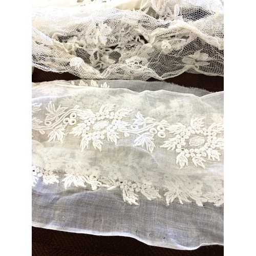 284 - Large selection antique lace pieces