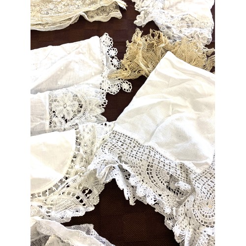 284 - Large selection antique lace pieces