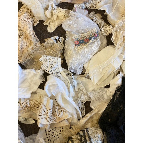 203 - Large selection antique lace pieces